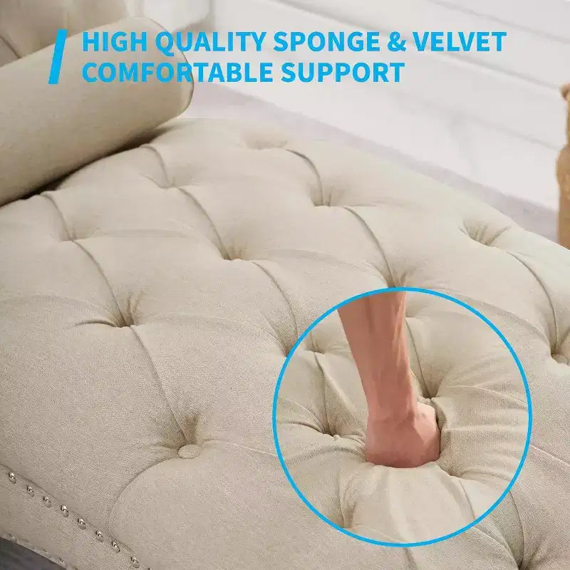 Mjkone Chaise Longue Capitonnée, Chaise Longue Intérieure