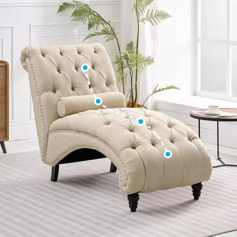 Mjkone Chaise Longue Capitonnée, Chaise Longue Intérieure