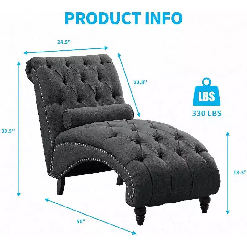 Mjkone Chaise Longue Capitonnée, Chaise Longue Intérieure