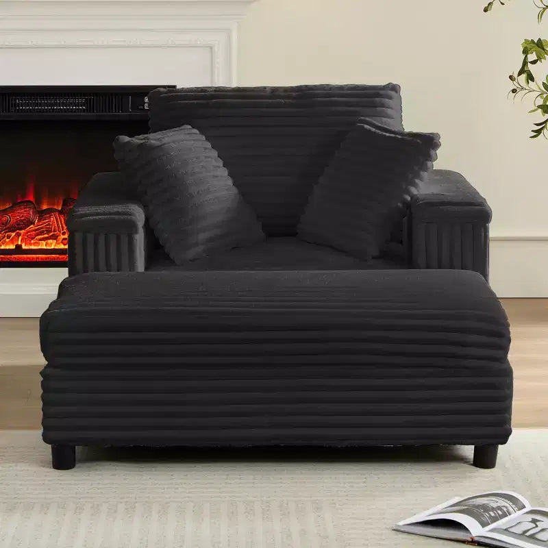Mjkone 43 W Chaise Longue Intérieure Surdimensionnée avec Ottomane
