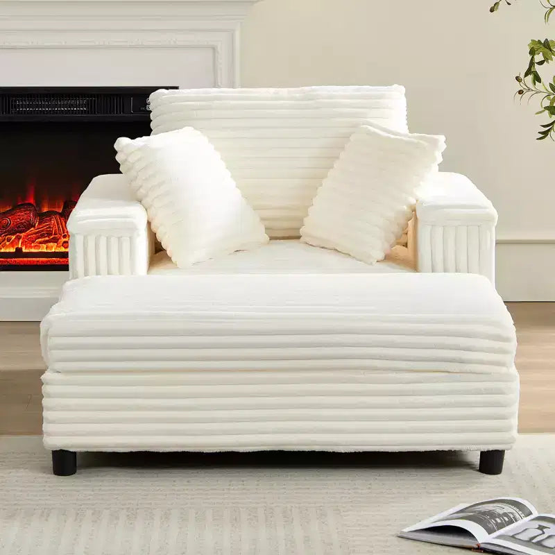 Mjkone 43 W Chaise Longue Intérieure Surdimensionnée avec Ottomane