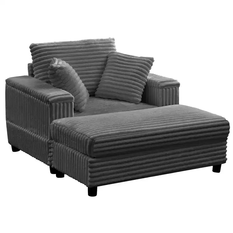 Mjkone 43 W Chaise Longue Intérieure Surdimensionnée avec Ottomane