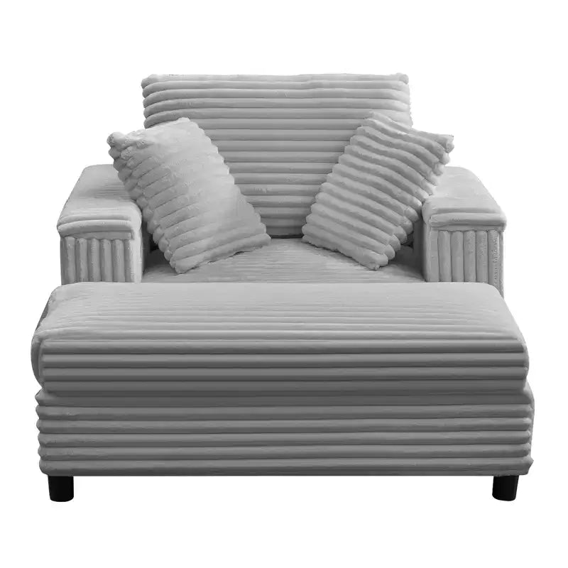 Mjkone 43 W Chaise Longue Intérieure Surdimensionnée avec Ottomane