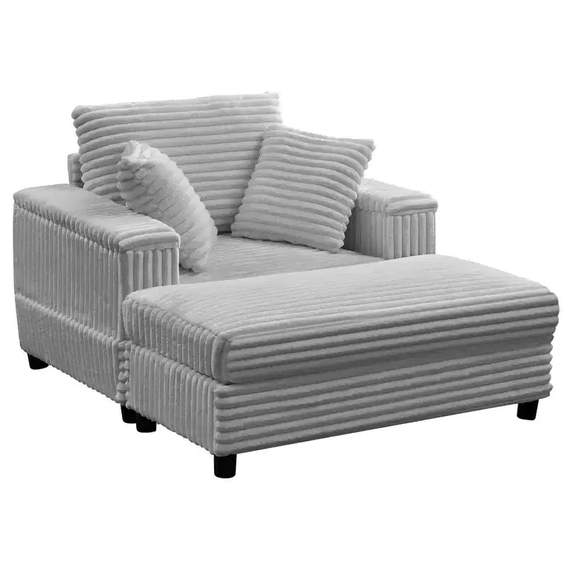 Mjkone 43 W Chaise Longue Intérieure Surdimensionnée avec Ottomane