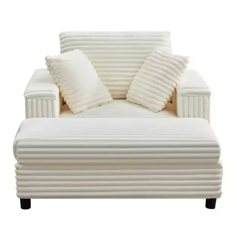Mjkone 43 W Chaise Longue Intérieure Surdimensionnée avec Ottomane