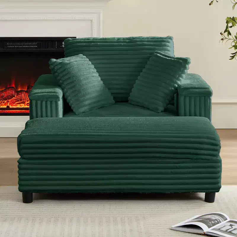 Mjkone 43 W Chaise Longue Intérieure Surdimensionnée avec Ottomane