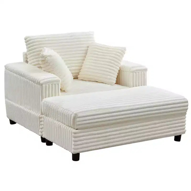 Mjkone 43 W Chaise Longue Intérieure Surdimensionnée avec Ottomane