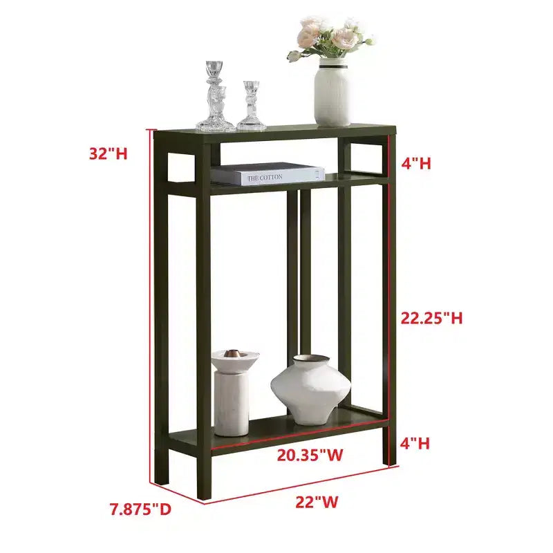 Kings Brand Furniture – Table console étroite avec étagères de rangement, table d'appoint pour chambre, entrée, couloir, salon, hall d'entrée