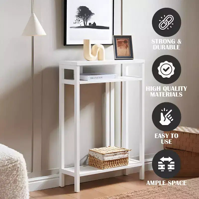 Kings Brand Furniture – Table console étroite avec étagères de rangement, table d'appoint pour chambre, entrée, couloir, salon, hall d'entrée
