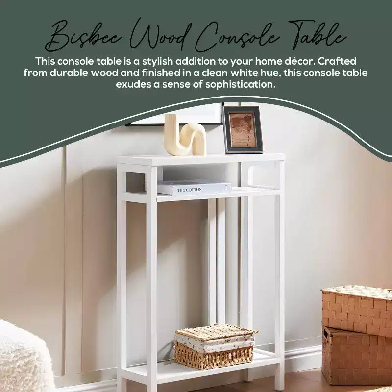 Kings Brand Furniture – Table console étroite avec étagères de rangement, table d'appoint pour chambre, entrée, couloir, salon, hall d'entrée