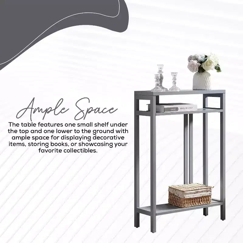 Kings Brand Furniture – Table console étroite avec étagères de rangement, table d'appoint pour chambre, entrée, couloir, salon, hall d'entrée
