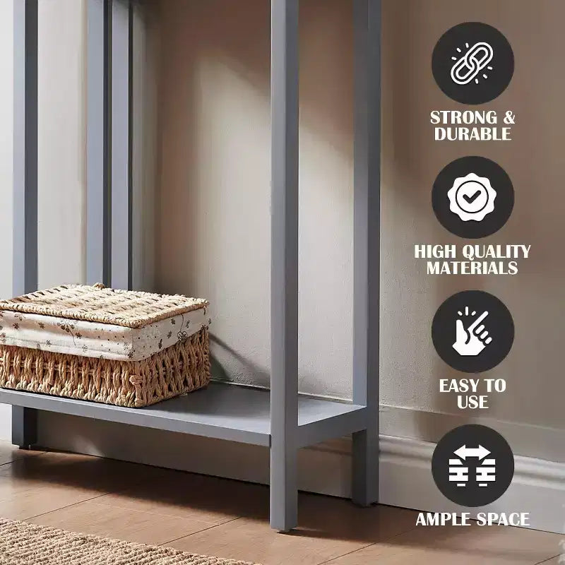 Kings Brand Furniture – Table console étroite avec étagères de rangement, table d'appoint pour chambre, entrée, couloir, salon, hall d'entrée