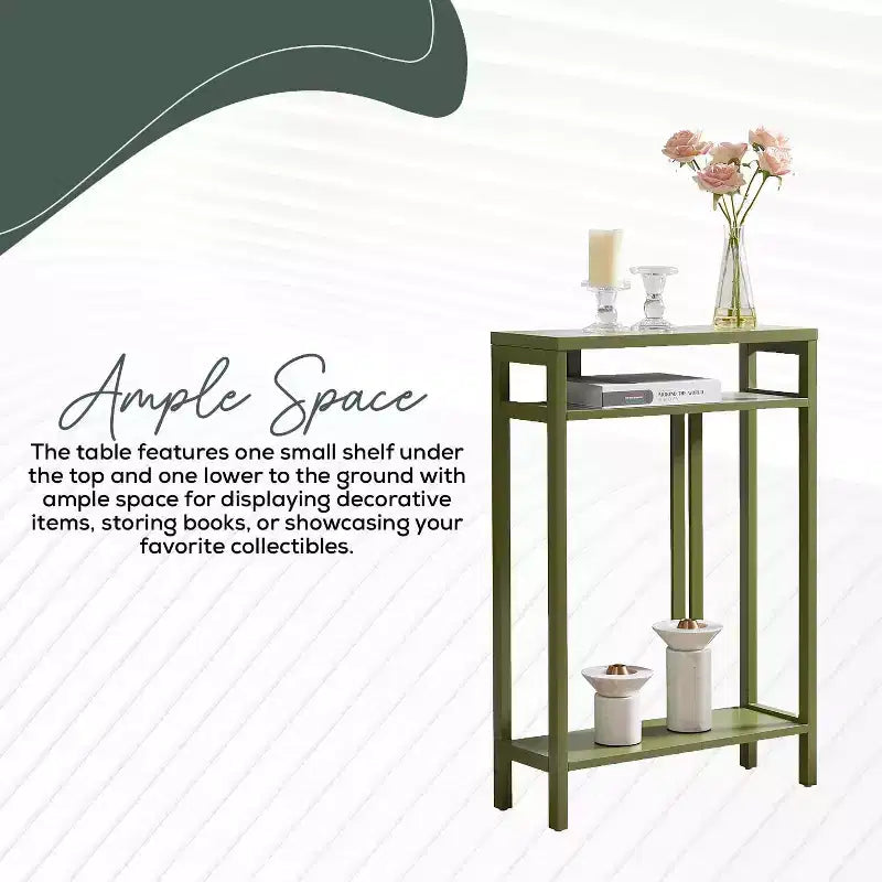 Kings Brand Furniture – Table console étroite avec étagères de rangement, table d'appoint pour chambre, entrée, couloir, salon, hall d'entrée