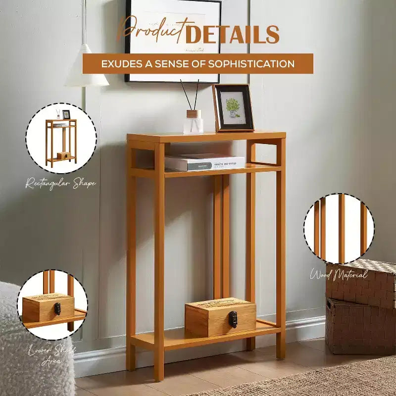Kings Brand Furniture – Table console étroite avec étagères de rangement, table d'appoint pour chambre, entrée, couloir, salon, hall d'entrée