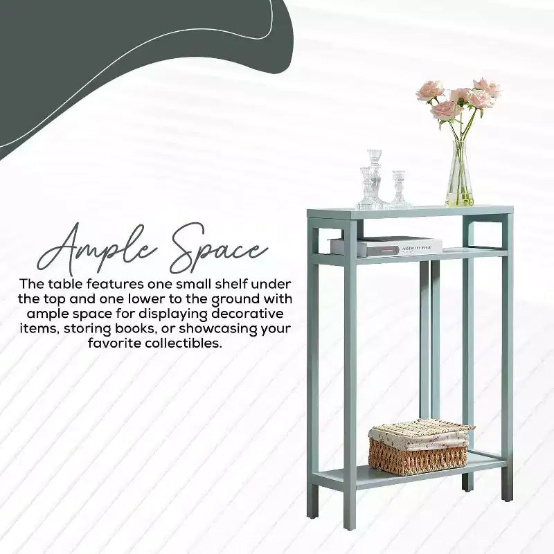 Kings Brand Furniture – Table console étroite avec étagères de rangement, table d'appoint pour chambre, entrée, couloir, salon, hall d'entrée