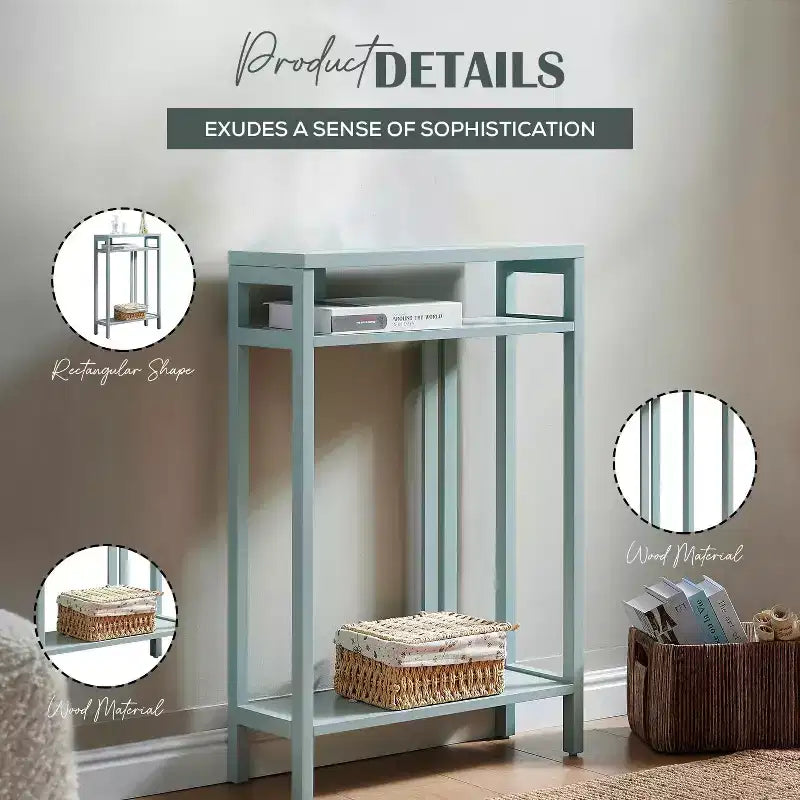 Kings Brand Furniture – Table console étroite avec étagères de rangement, table d'appoint pour chambre, entrée, couloir, salon, hall d'entrée