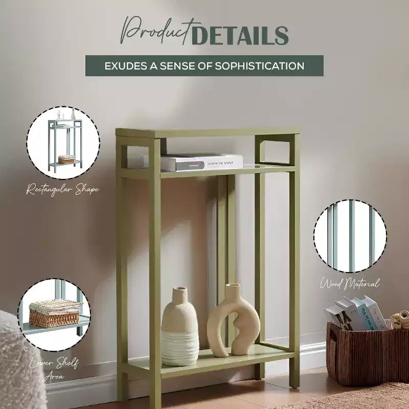 Kings Brand Furniture – Table console étroite avec étagères de rangement, table d'appoint pour chambre, entrée, couloir, salon, hall d'entrée