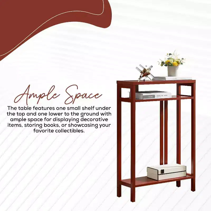 Kings Brand Furniture – Table console étroite avec étagères de rangement, table d'appoint pour chambre, entrée, couloir, salon, hall d'entrée