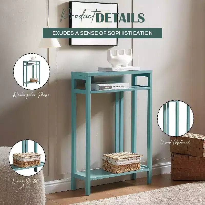 Kings Brand Furniture – Table console étroite avec étagères de rangement, table d'appoint pour chambre, entrée, couloir, salon, hall d'entrée
