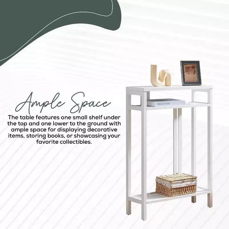 Kings Brand Furniture – Table console étroite avec étagères de rangement, table d'appoint pour chambre, entrée, couloir, salon, hall d'entrée