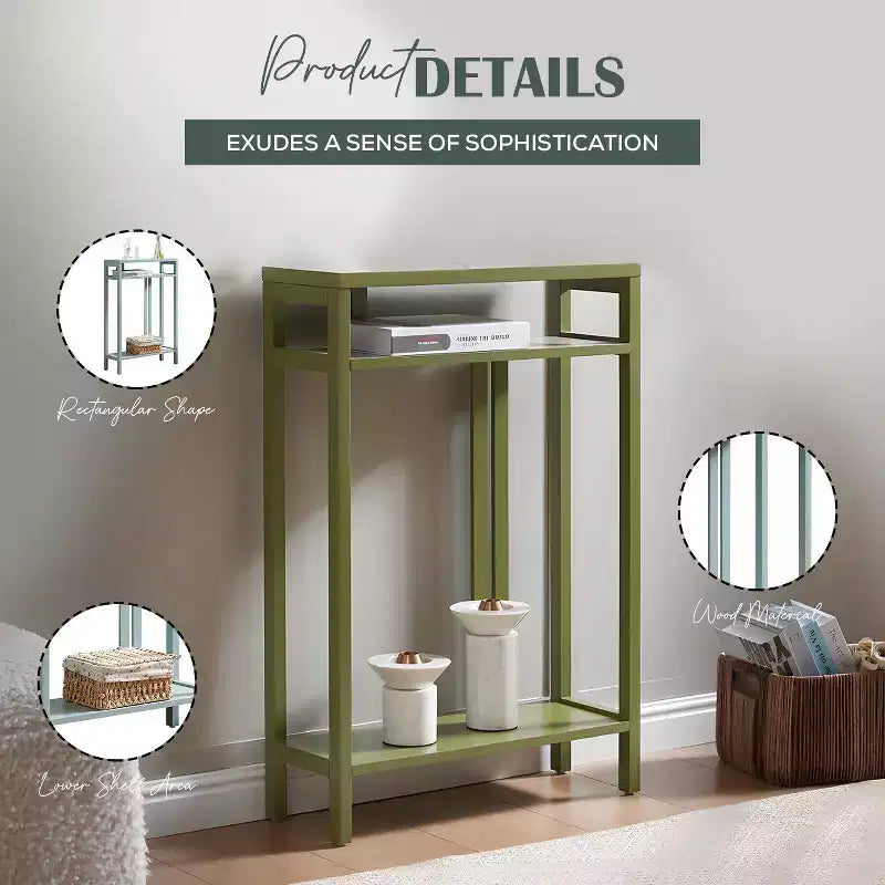 Kings Brand Furniture – Table console étroite avec étagères de rangement, table d'appoint pour chambre, entrée, couloir, salon, hall d'entrée