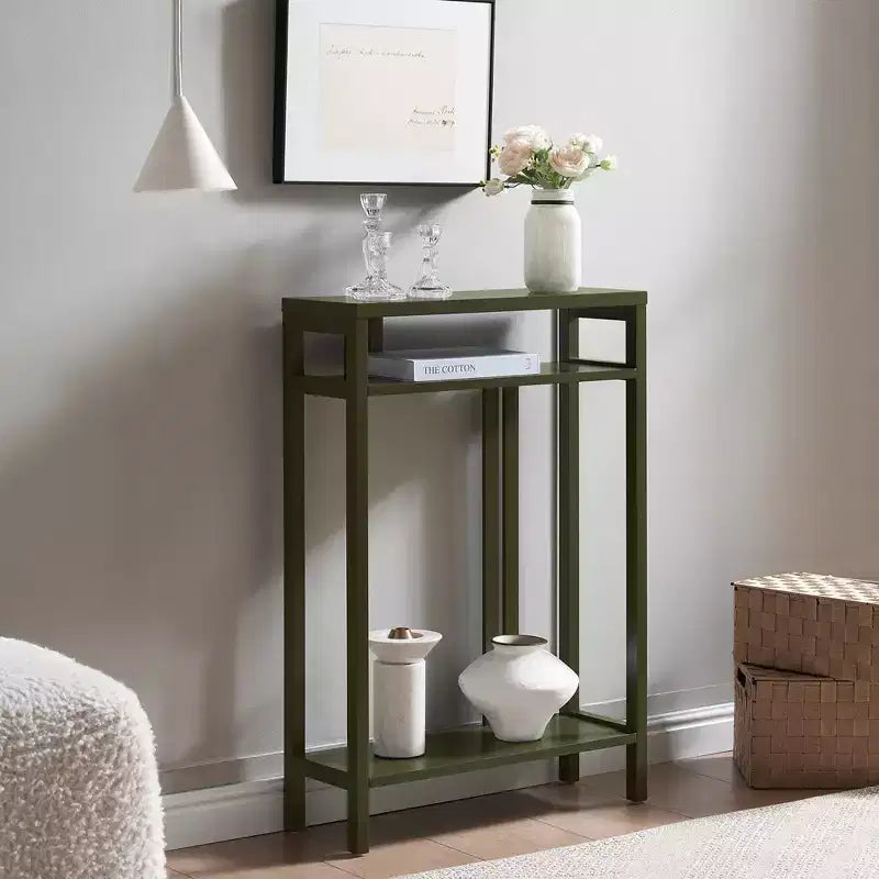 Kings Brand Furniture – Table console étroite avec étagères de rangement, table d'appoint pour chambre, entrée, couloir, salon, hall d'entrée