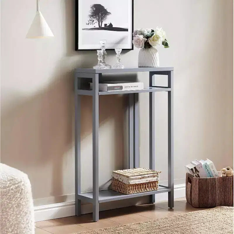 Kings Brand Furniture – Table console étroite avec étagères de rangement, table d'appoint pour chambre, entrée, couloir, salon, hall d'entrée