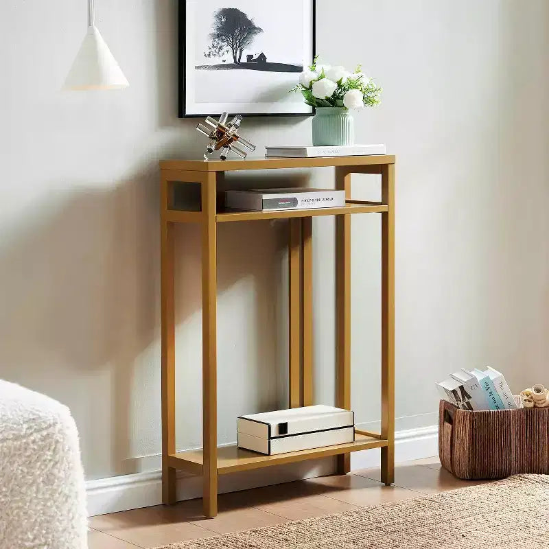Kings Brand Furniture – Table console étroite avec étagères de rangement, table d'appoint pour chambre, entrée, couloir, salon, hall d'entrée