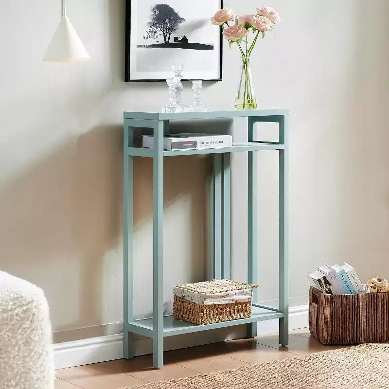 Kings Brand Furniture – Table console étroite avec étagères de rangement, table d'appoint pour chambre, entrée, couloir, salon, hall d'entrée