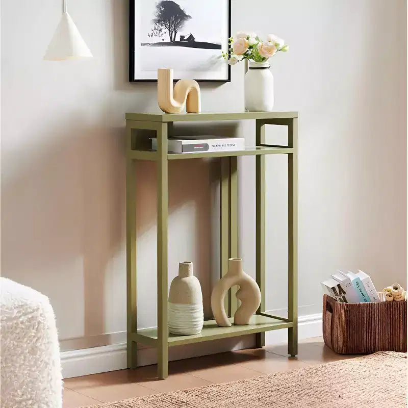 Kings Brand Furniture – Table console étroite avec étagères de rangement, table d'appoint pour chambre, entrée, couloir, salon, hall d'entrée
