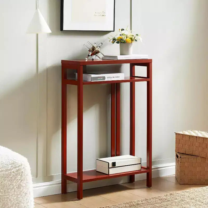 Kings Brand Furniture – Table console étroite avec étagères de rangement, table d'appoint pour chambre, entrée, couloir, salon, hall d'entrée