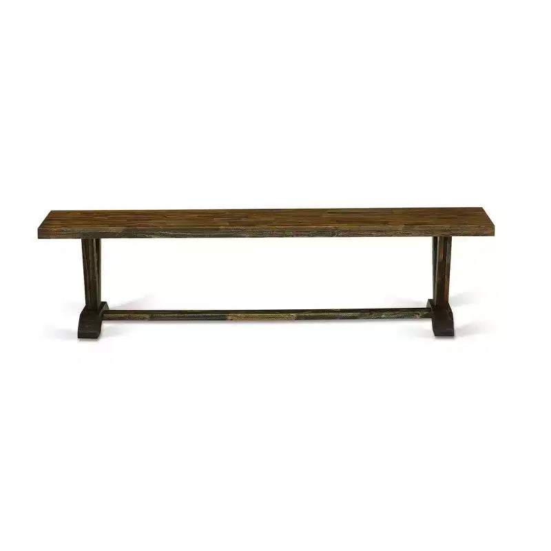 Banc de table à manger moderne HomeStock avec assise en bois, 72x15x18 pouces, finition espresso