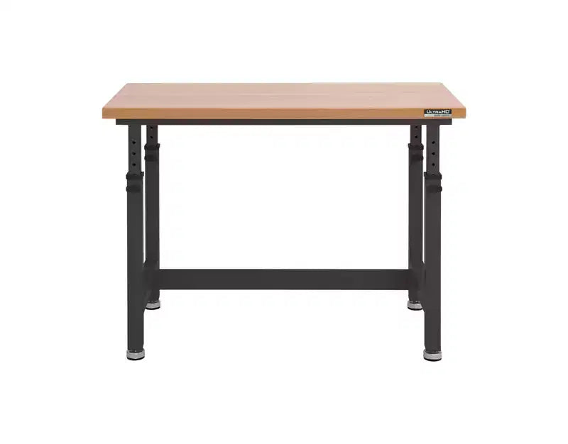 Établi réglable robuste avec plateau en bois, 48" x 24", 1 personne — Granit / Graphite / Rouge / Blanc