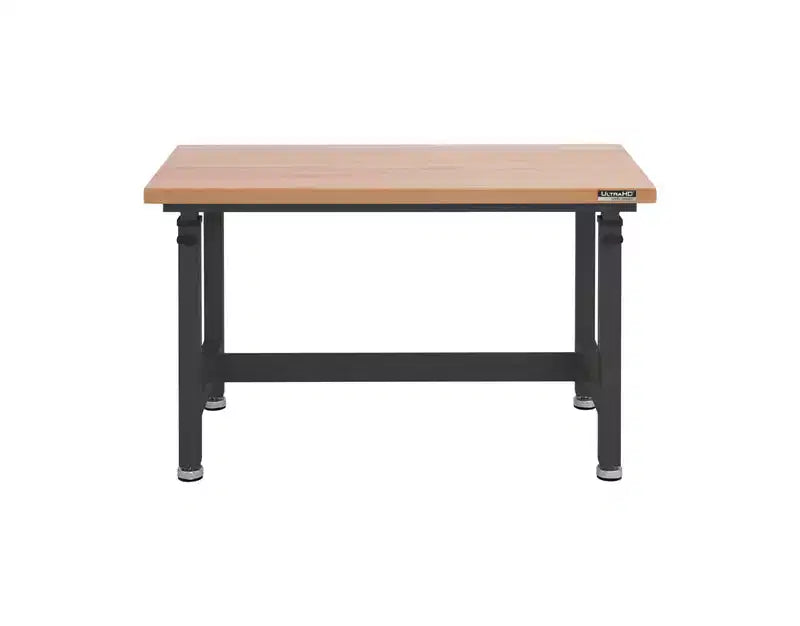 Établi réglable robuste avec plateau en bois, 48" x 24", 1 personne — Granit / Graphite / Rouge / Blanc