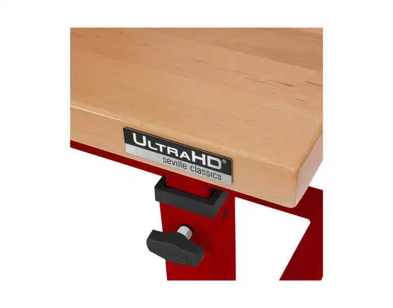 Établi réglable robuste avec plateau en bois, 48" x 24", 1 personne — Granit / Graphite / Rouge / Blanc