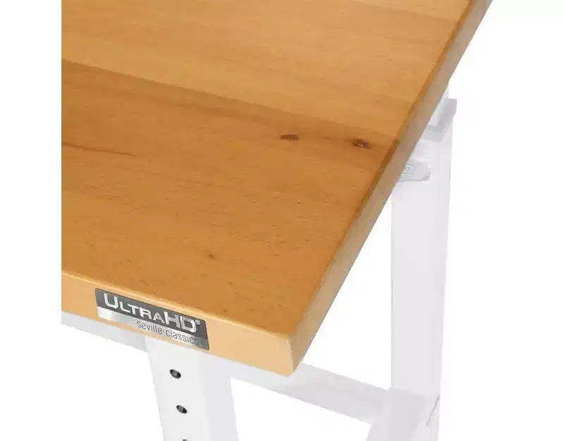 Établi réglable robuste avec plateau en bois, 48" x 24", 1 personne — Granit / Graphite / Rouge / Blanc