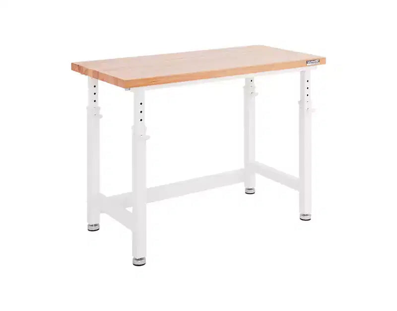 Établi réglable robuste avec plateau en bois, 48" x 24", 1 personne — Granit / Graphite / Rouge / Blanc