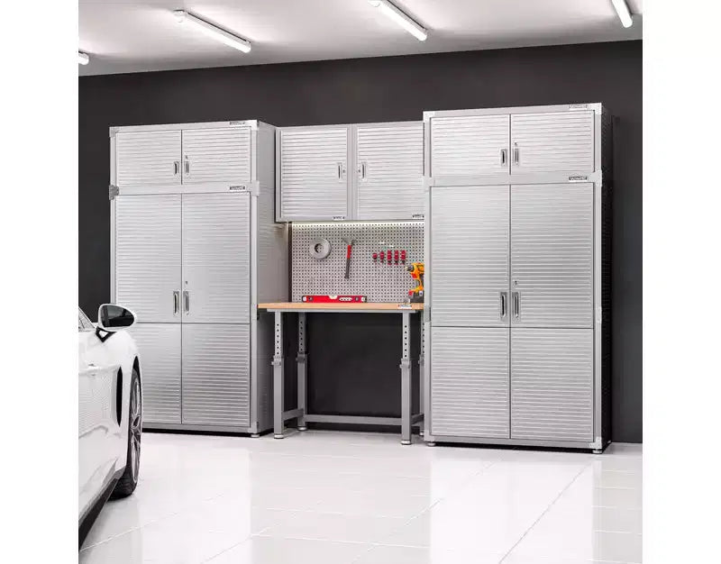 Établi réglable robuste avec plateau en bois, 48" x 24", 1 personne — Granit / Graphite / Rouge / Blanc