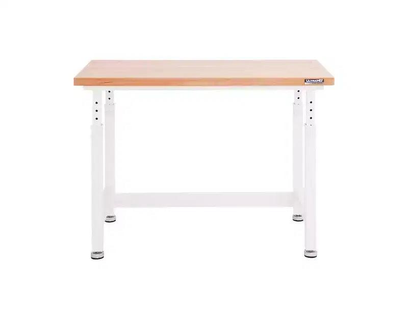 Établi réglable robuste avec plateau en bois, 48" x 24", 1 personne — Granit / Graphite / Rouge / Blanc