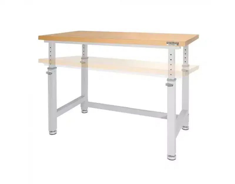 Établi réglable robuste avec plateau en bois, 48" x 24", 1 personne — Granit / Graphite / Rouge / Blanc