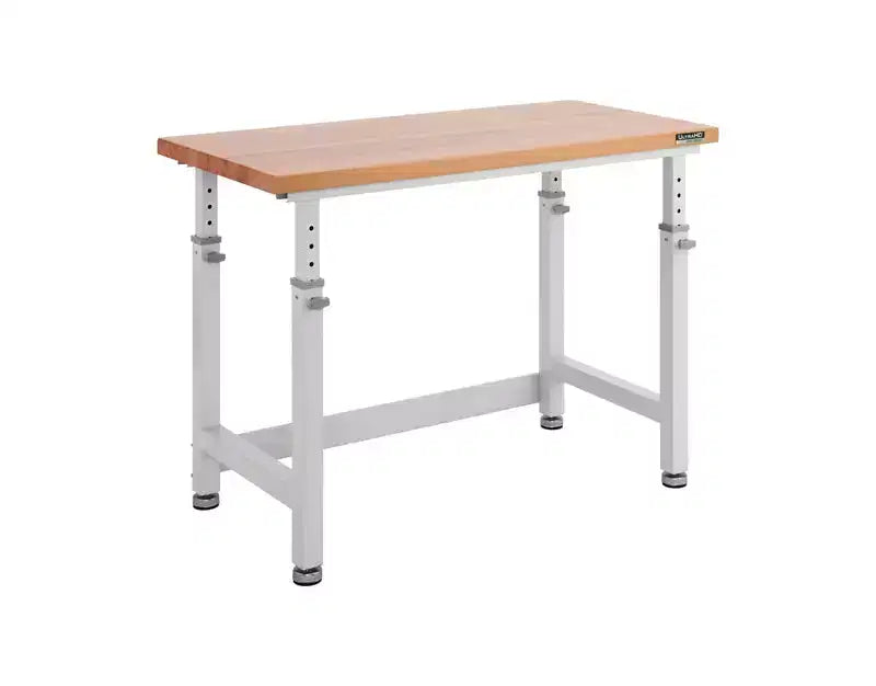 Établi réglable robuste avec plateau en bois, 48" x 24", 1 personne — Granit / Graphite / Rouge / Blanc