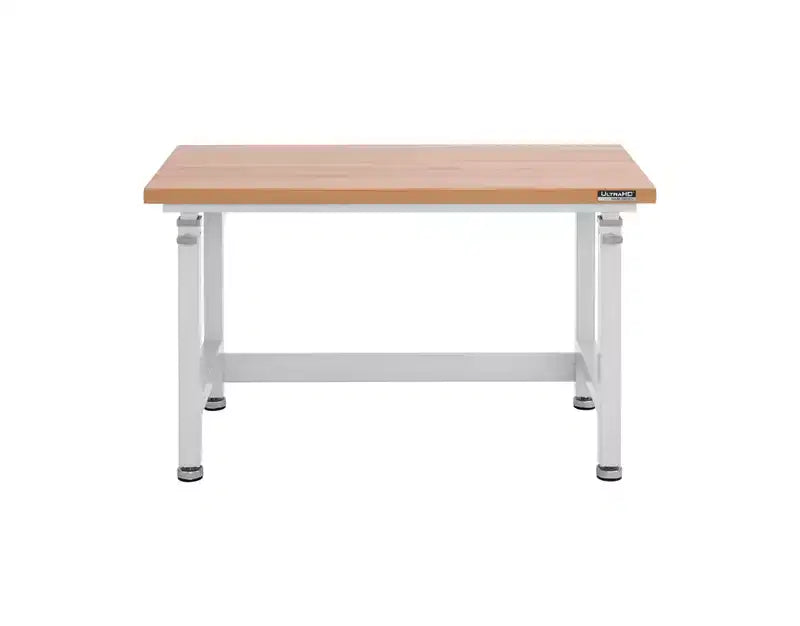 Établi réglable robuste avec plateau en bois, 48" x 24", 1 personne — Granit / Graphite / Rouge / Blanc