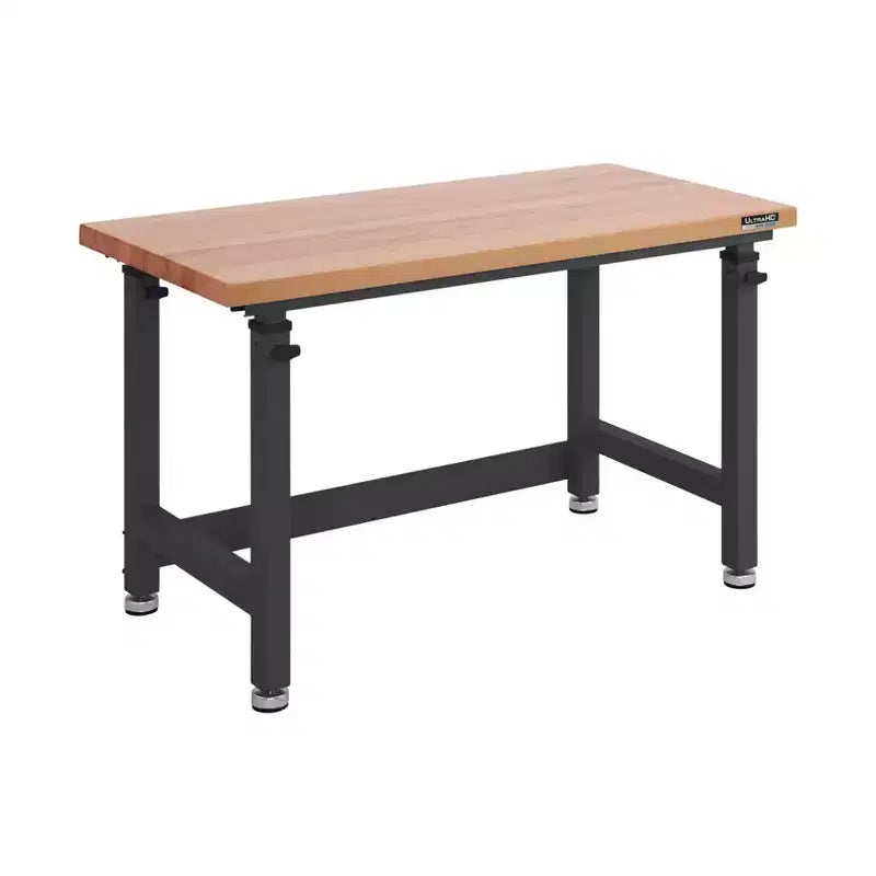 Établi réglable robuste avec plateau en bois, 48" x 24", 1 personne — Granit / Graphite / Rouge / Blanc