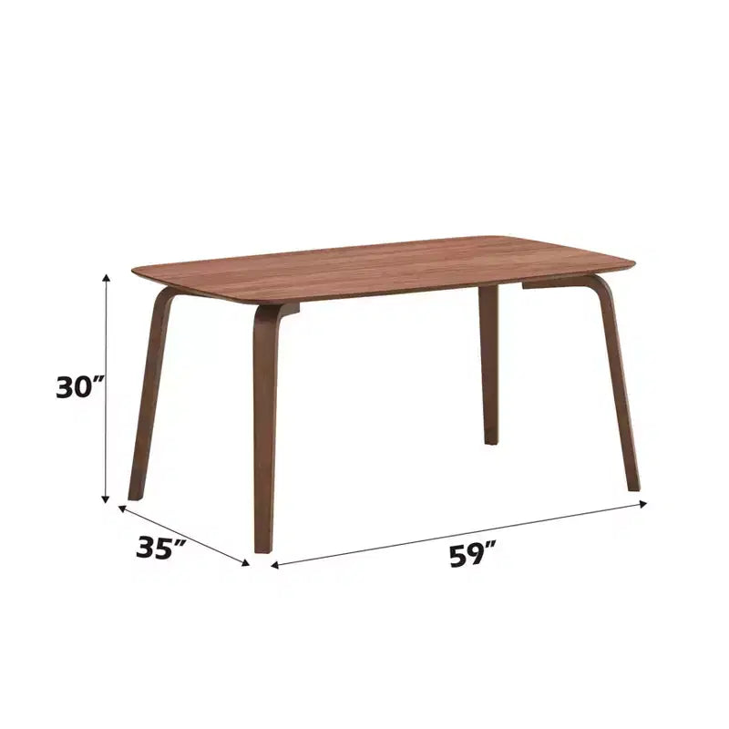 Table de salle à manger rectangulaire marron, 6 places