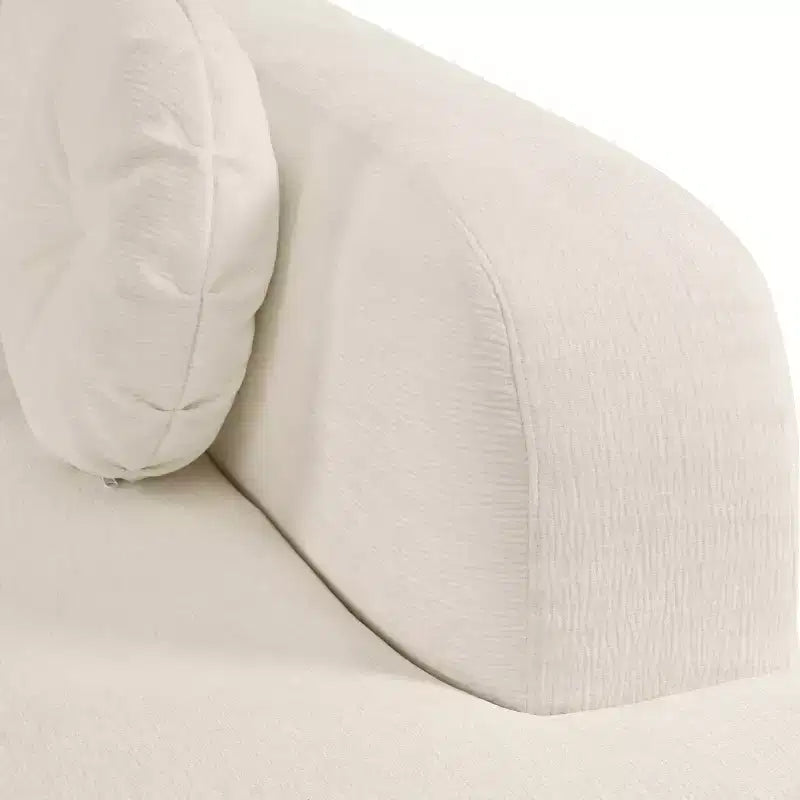 Grand canapé d'angle en chenille avec oreillers, beige/gris/orange/sable, 4 places