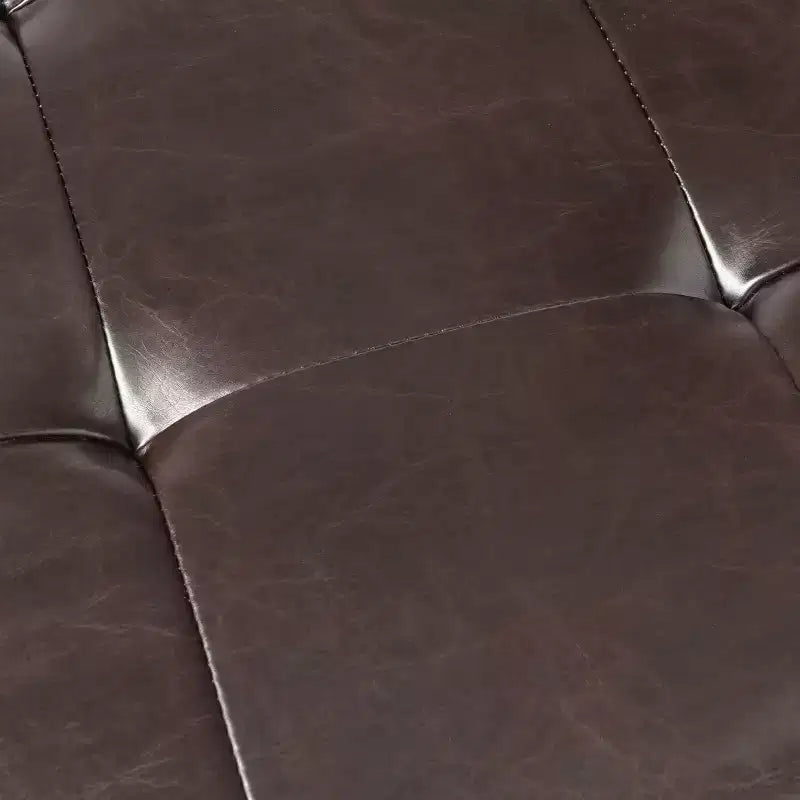 Banc de rangement capitonné contemporain en similicuir Kilbourne de GDFStudio avec étagère, marron