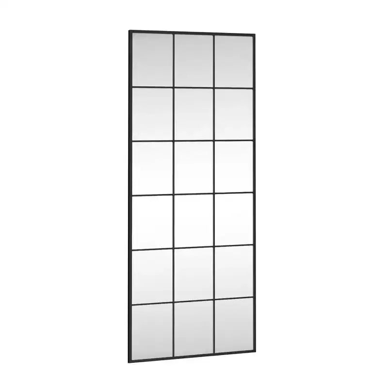 Miroir pleine longueur moderne en fer forgé noir à treillis 69 x 30 (sans support)