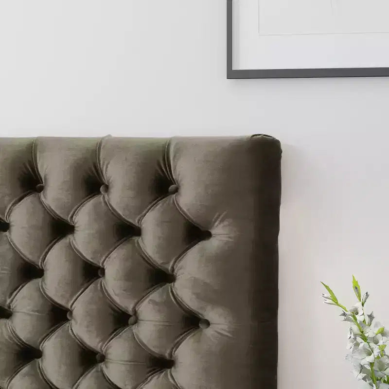 Tête de lit capitonnée réglable pour lit Queen/Full — Multicolore, Tissu et velours, 2 personnes