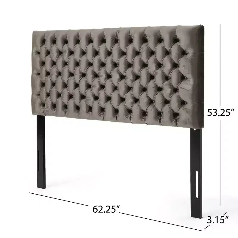 Tête de lit capitonnée réglable pour lit Queen/Full — Multicolore, Tissu et velours, 2 personnes