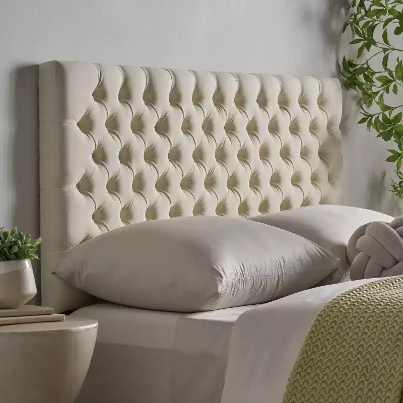 Tête de lit capitonnée réglable pour lit Queen/Full — Multicolore, Tissu et velours, 2 personnes